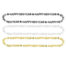 Happy New Year Beads - Black, Silver, Gold 3ct