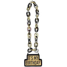 It's My Birthday Necklace - Black Silver Gold