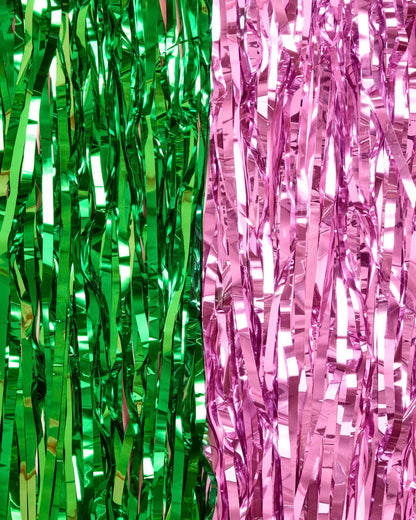 Wicked Witch Foil Curtain Pink + Green 2ct