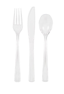 Clear Assorted Plastic Cutlery 18ct