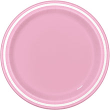 Lovely Pink Thin Stripes Round 7 Dessert Plates 8ct