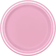 Lovely Pink Thin Stripes Round 9 Dinner Plates 8ct