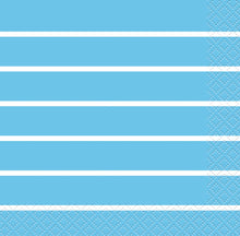 Powder Blue Thin Stripes Beverage Napkins 16ct