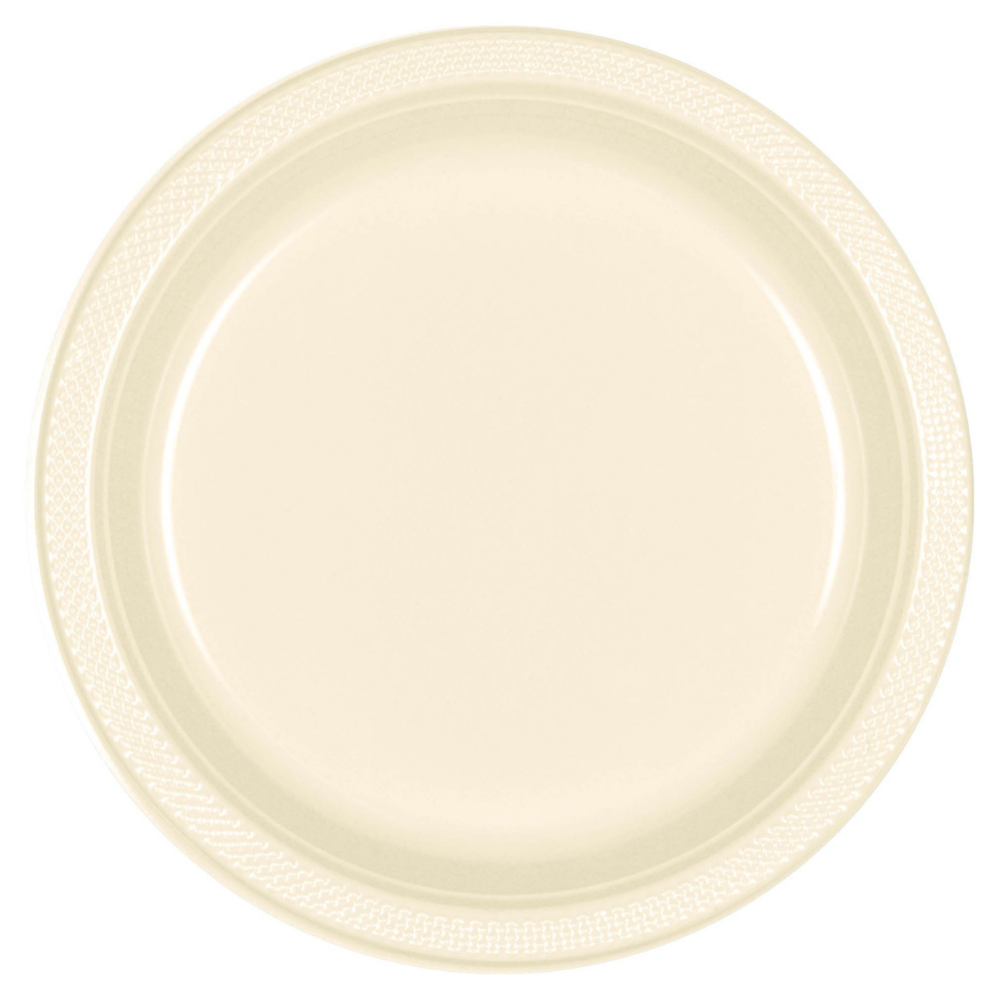 Vanilla Creme 10.25in Plastic Plates 50ct