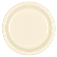 Vanilla Creme 10.25in Plastic Plates 50ct