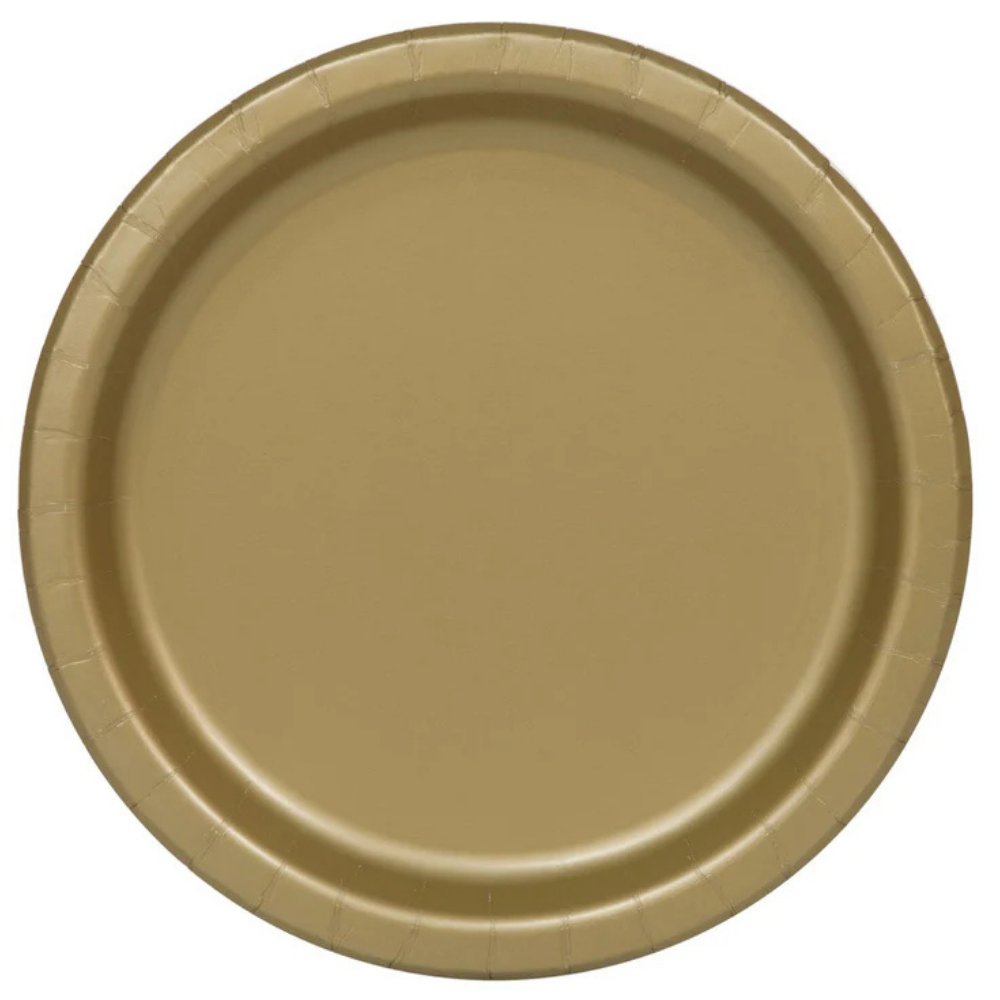 Gold 10in Paper Plates 20ct