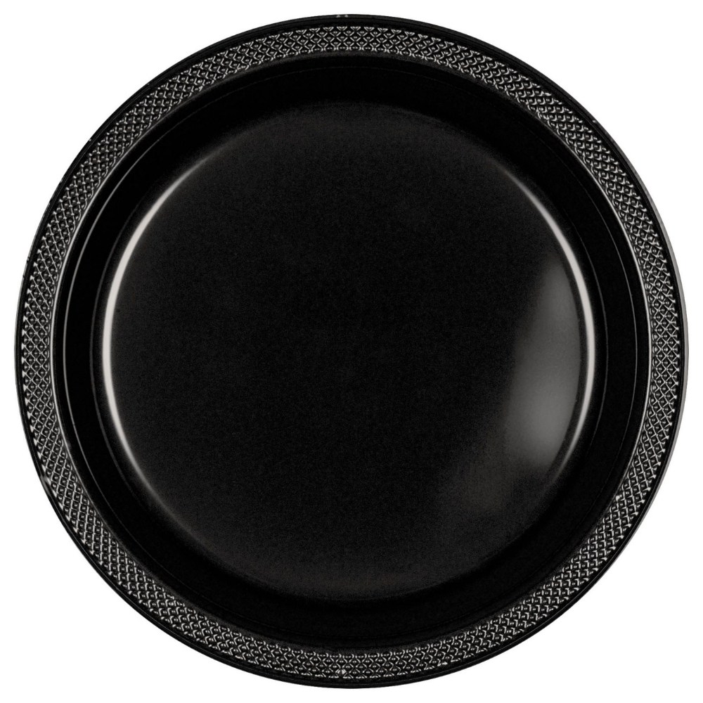 Black 10.25in Plastic Plates 50ct
