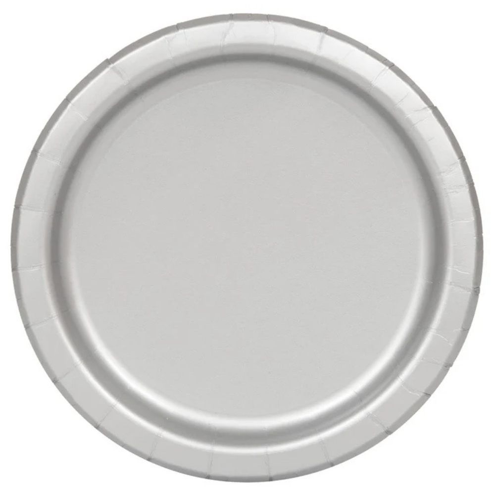 Silver 10in Paper Plates 50ct