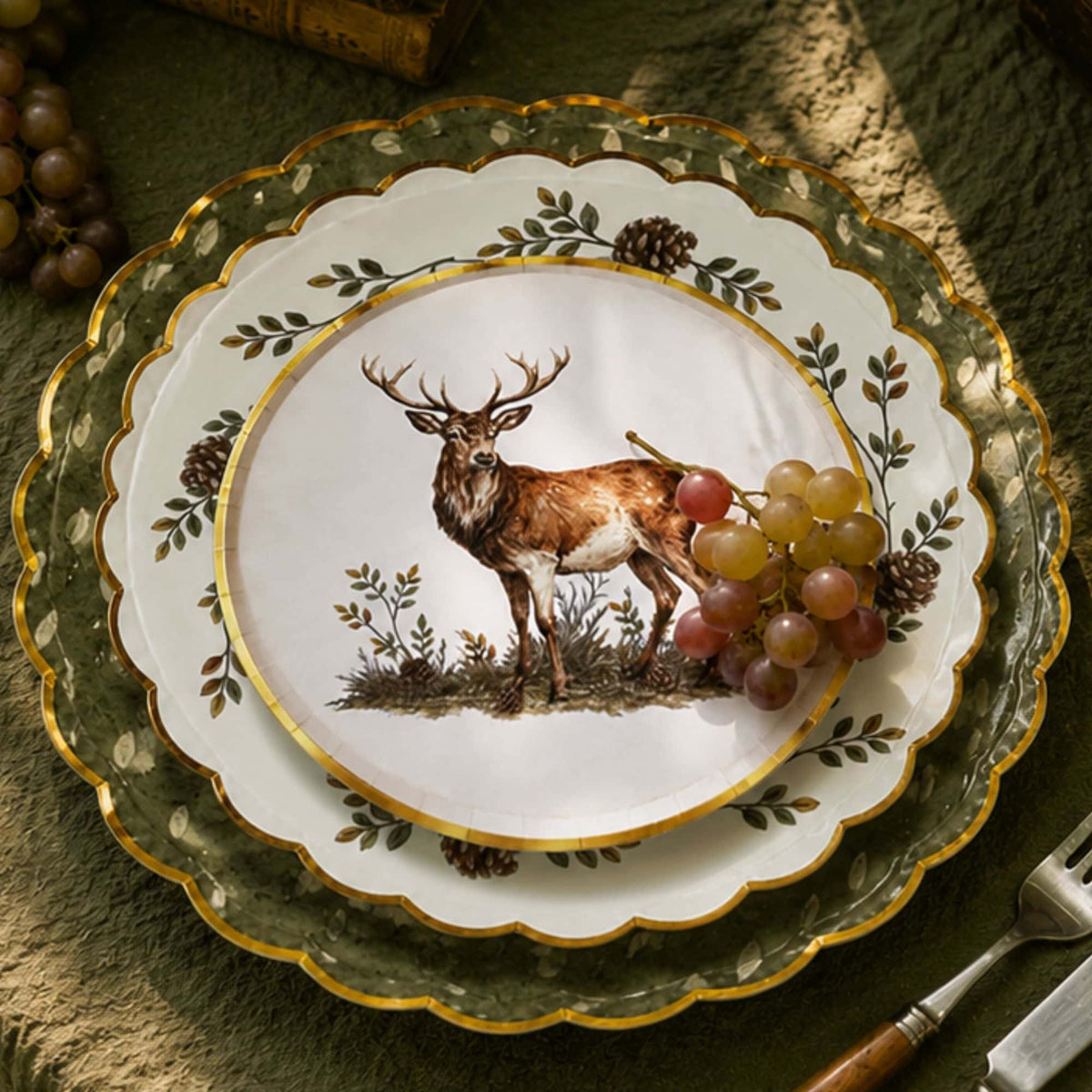 Dapple Dot 10" Large Plate - Olive
