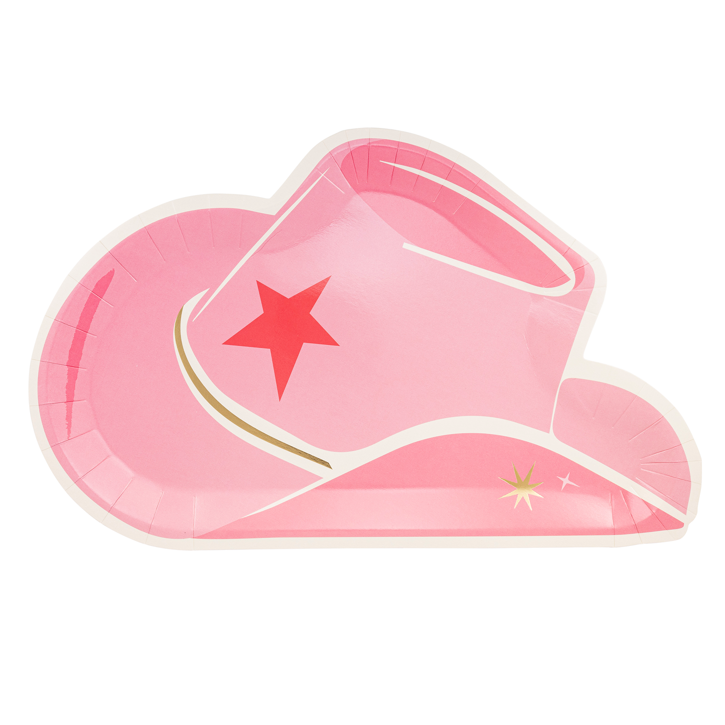 Cowgirl Hat Pink Shaped Paper Plates 8ct