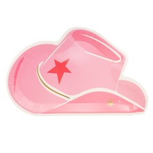 Cowgirl Hat Pink Shaped Paper Plates 8ct