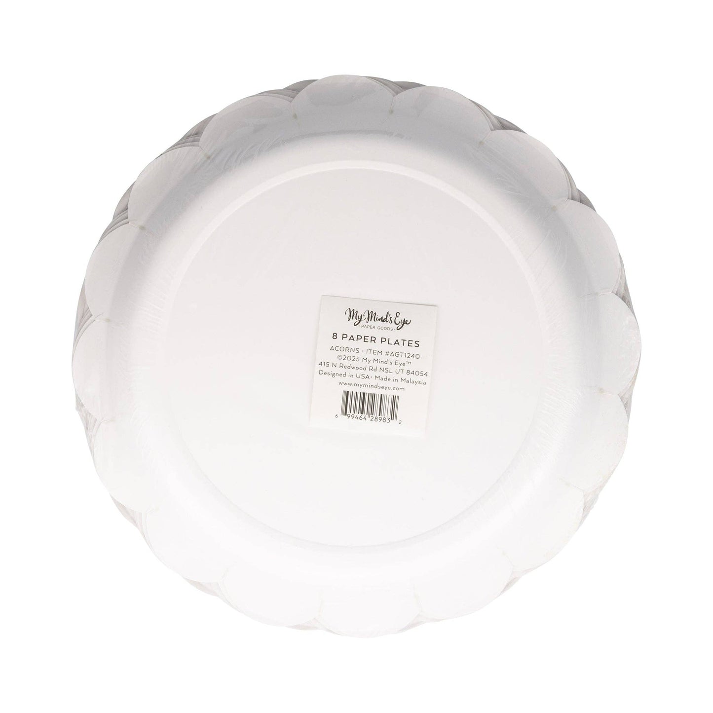Acorns Scalloped Circle 9in Paper Plates 8ct