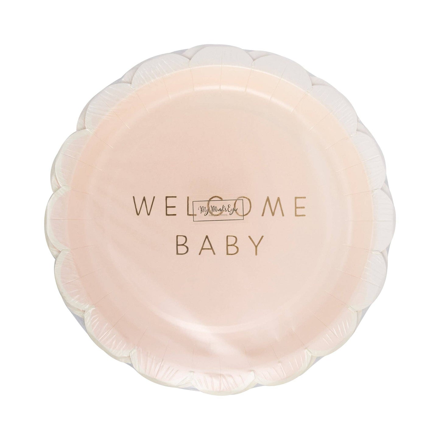 Welcome Baby Pink Plates 8ct