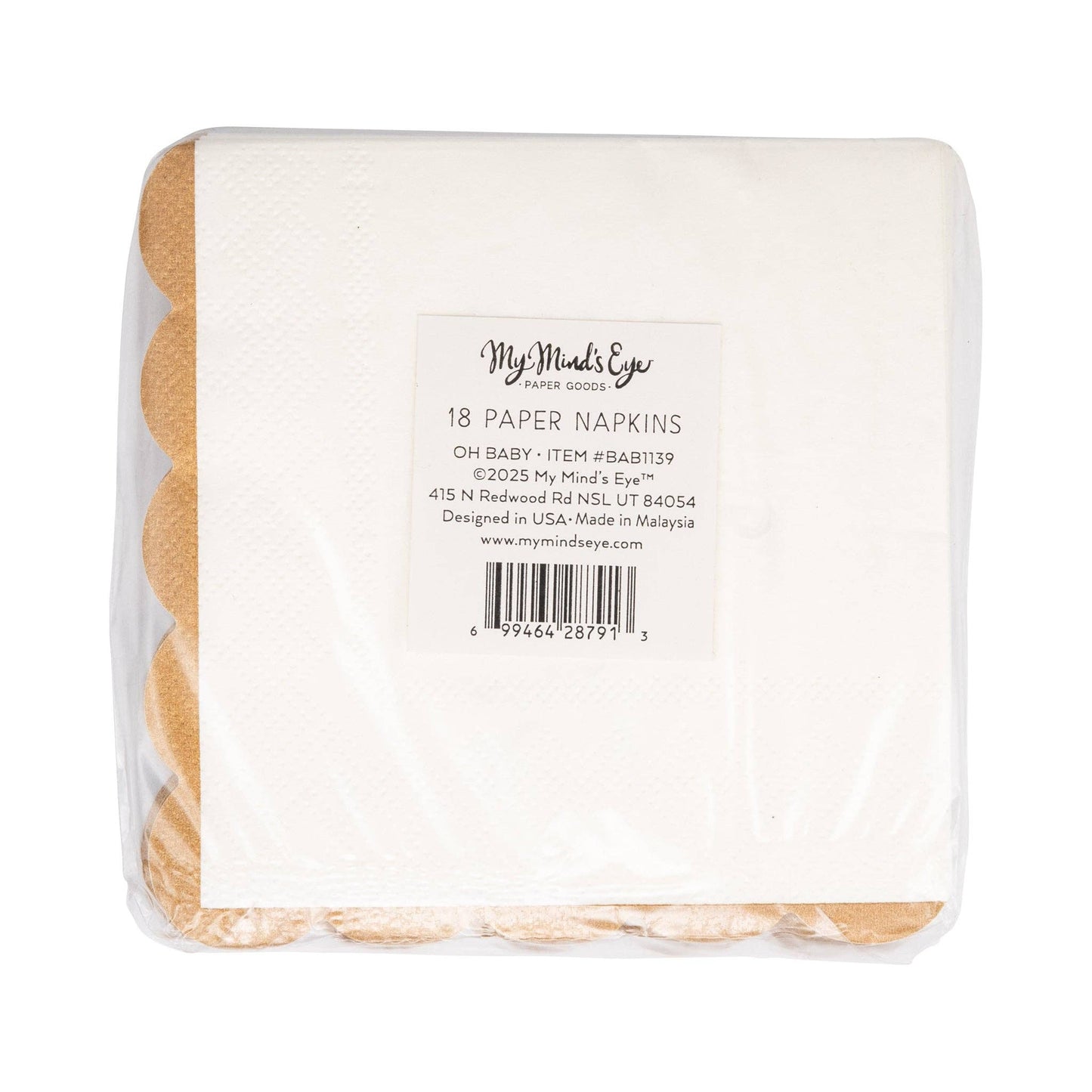 Oh Baby Gold and Tan Cocktail Napkins 18ct