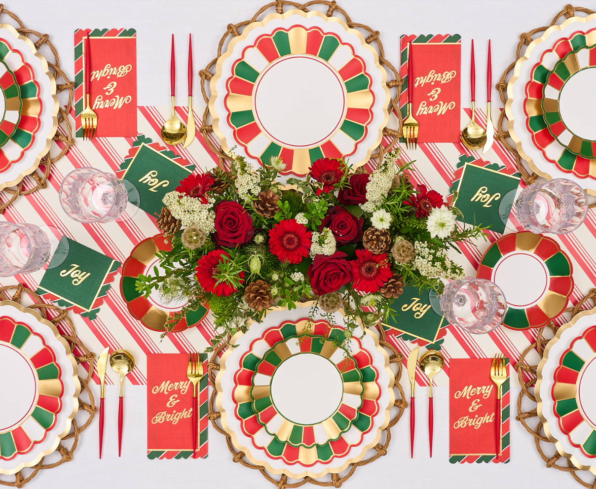 Joyful Christmas 8in Salad/Dessert Plates 8ct