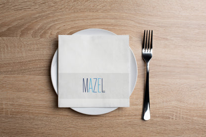 Mazal Tov Blue Cocktail Napkin
