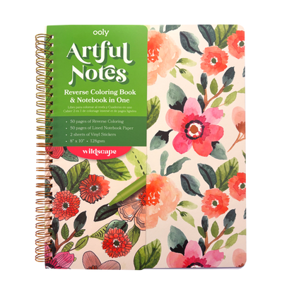 Artful Notes Reverse Coloring Book and Notebook - Wildscape