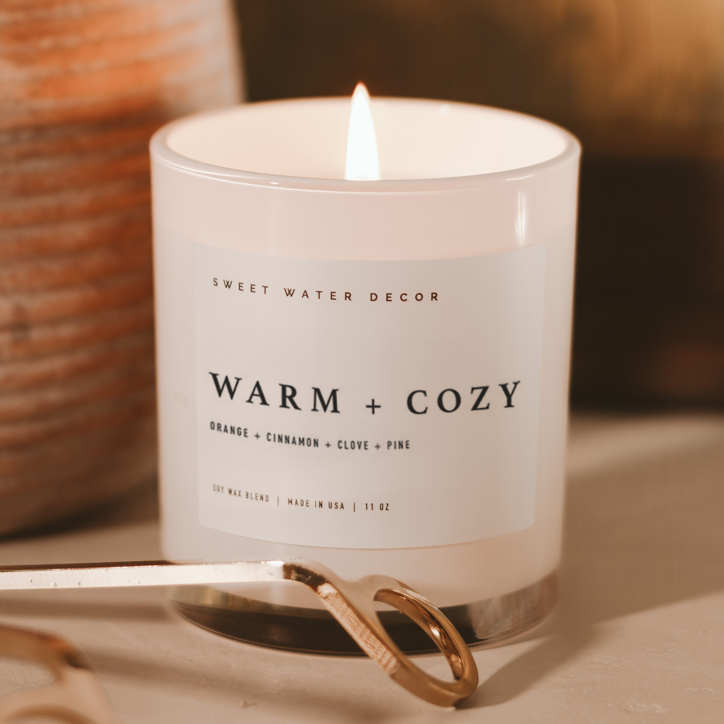 Warm and Cozy 11 oz Soy Candle - Christmas Decor & Gifts