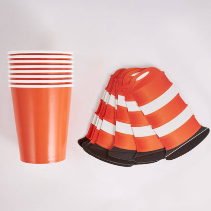 Construction Barricade Paper Cups – 9 oz Disposable