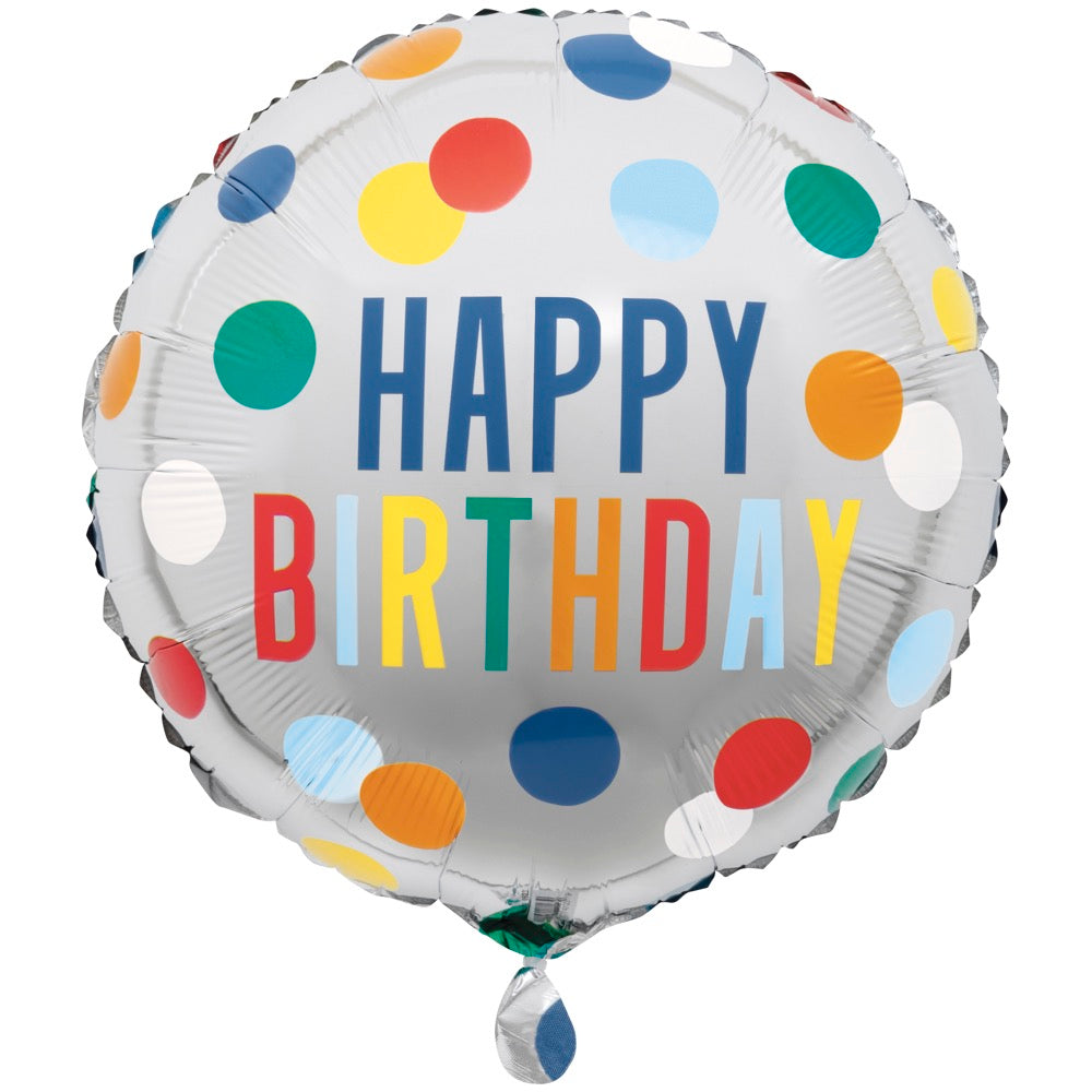 #062 Happy Birthday Dots 17in Balloon
