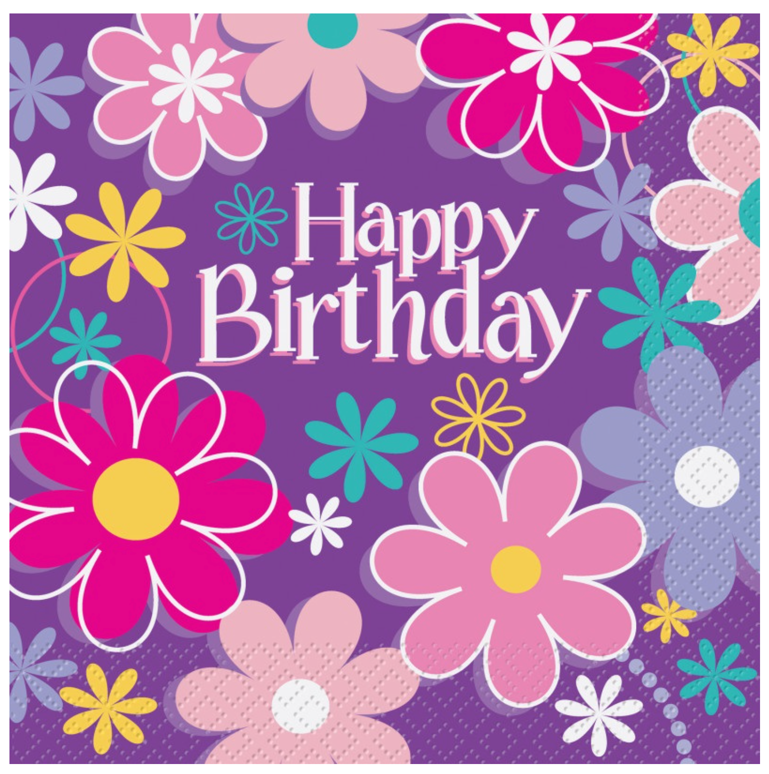 Birthday Blossoms Luncheon Napkins 16ct