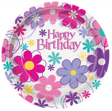 Birthday Blossoms Round 7in Dessert Plates 8ct