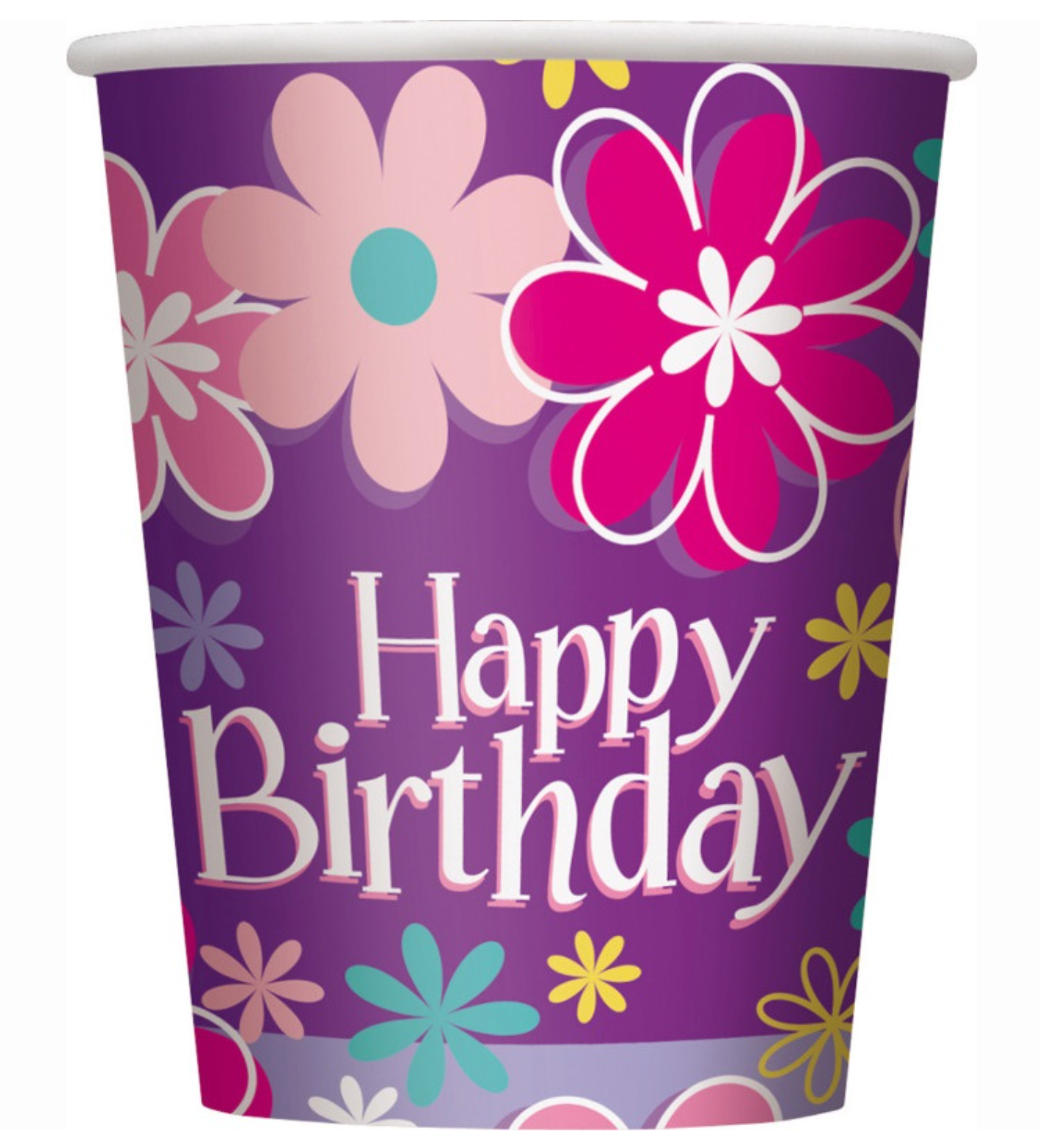 Birthday Blossoms 9oz Paper Cups 8ct