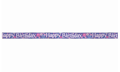 Foil Birthday Blossoms Banner 12ft
