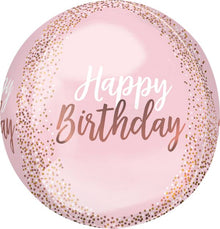 #036 Blush Birthday Orbz Balloon