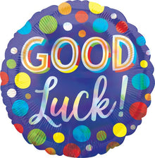 #463B Good Luck Dots Iridescent 18in Balloon