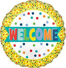 Welcome Lots of Dots 18in Mylar Balloon