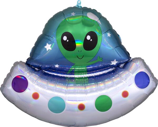 #340A Alien Space Ship Iridescent 28in Balloon