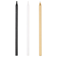Black Gold & White Assorted 5in Birthday Candles 20ct
