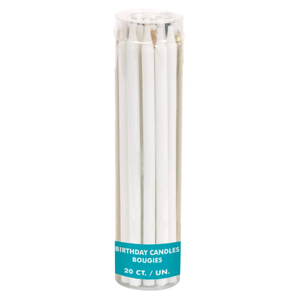 Black Gold & White Assorted 5in Birthday Candles 20ct