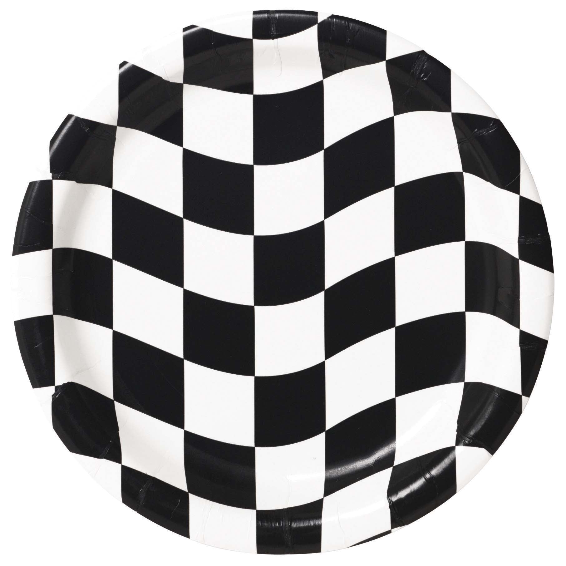 Black & White Check 7in Plates 8ct