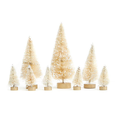 Frosted Cream Bottle Brush Sisal Trees (Bag of 8)