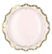 Golden Garden Party Shaped-Edge 9.25in Plates 8ct - Foil Stamping