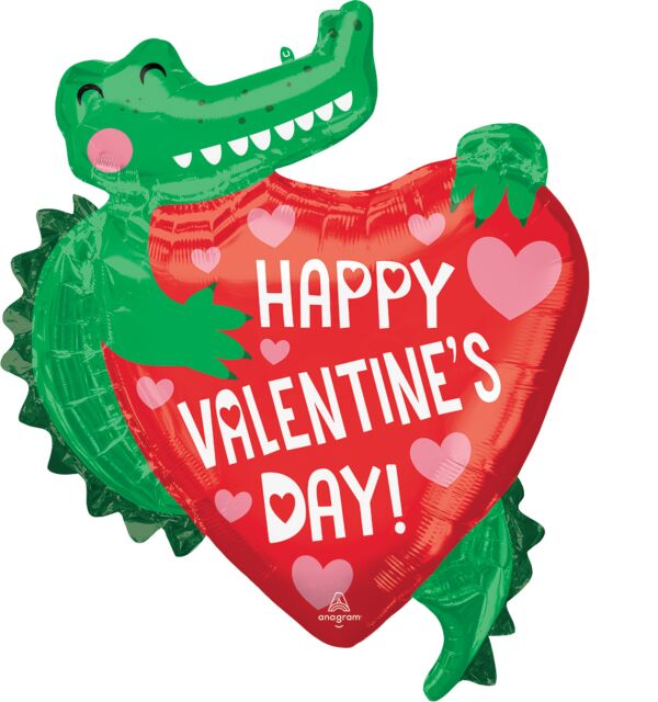 #S07 Gator Valentine 27in Balloon