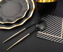 Black & Gold Bella Assorted Plastic Cutlery 24ct