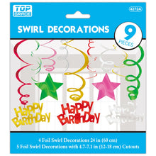 Birthday Stars Swirls 9ct