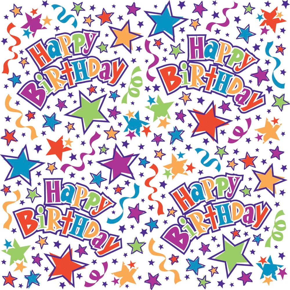 Birthday Stars Gift Wrap 30in x 5ft