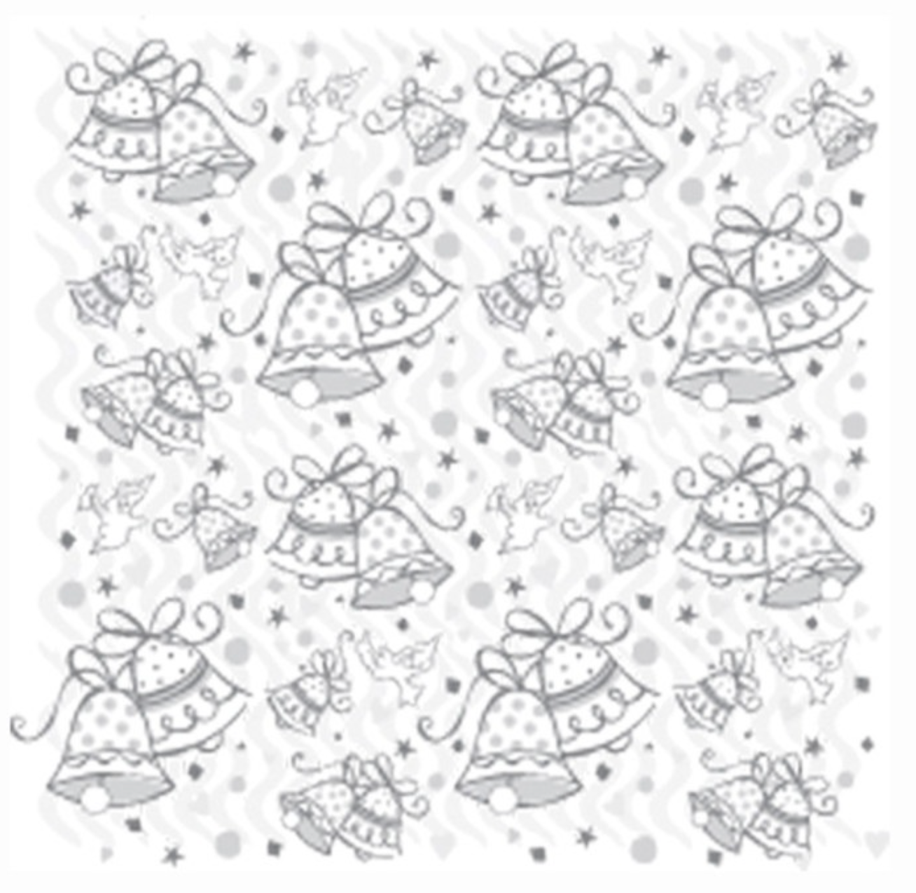 Metallic Wedding Bells Gift Wrap 30in x 5ft