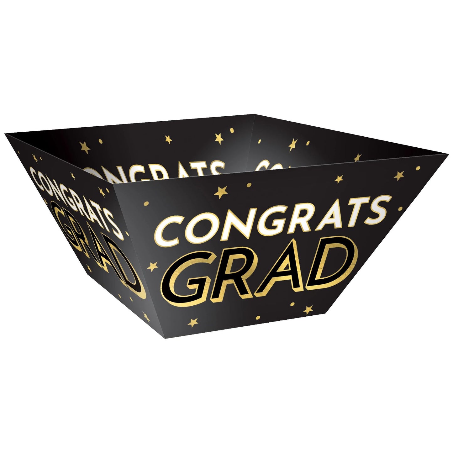 Grad Large Square Paper Bowls - Black, Silver, Gold 3ct
