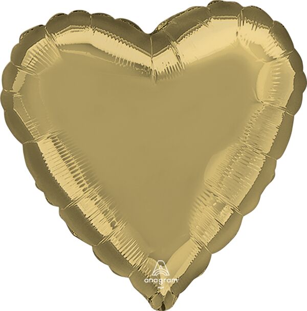 White Gold Heart 18in Balloon