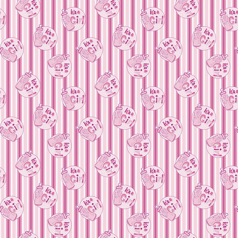 It's a Girl Bottle Gift Wrap 30in x 5ft