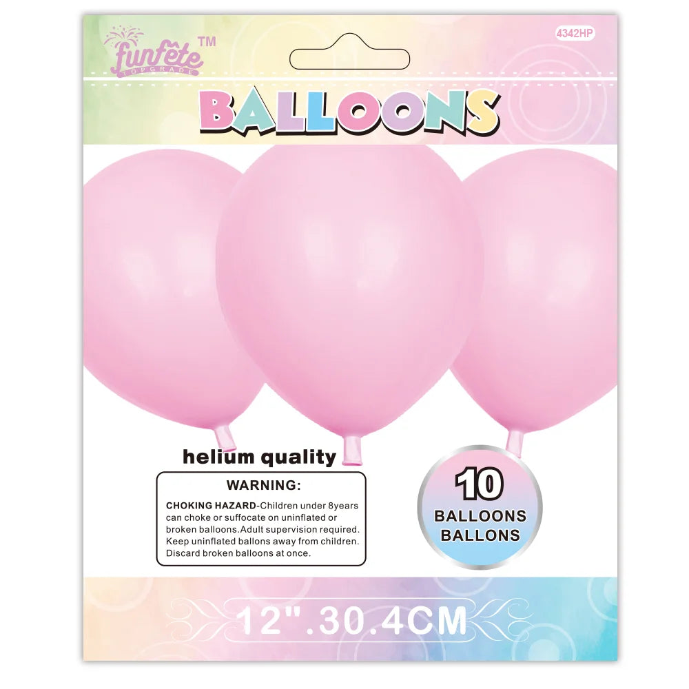 Macaron Pink 12in Latex Balloons 10ct