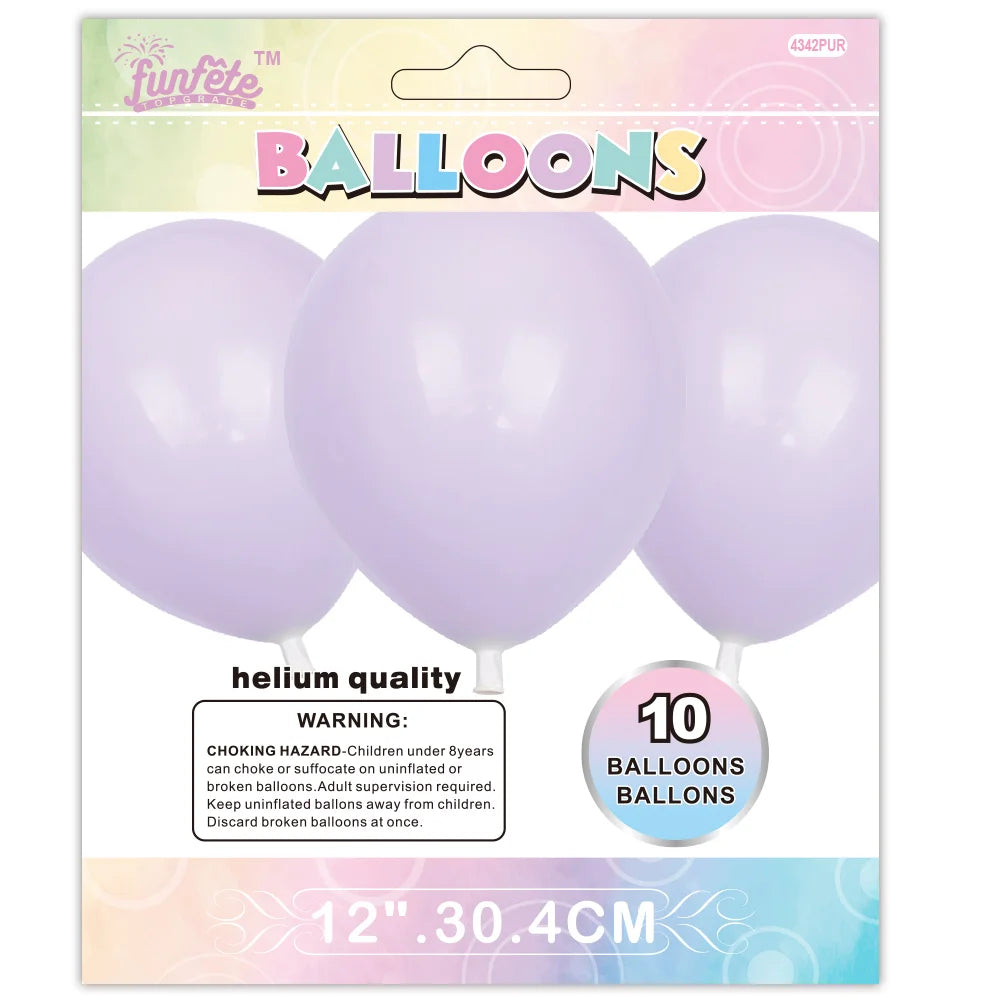 Macaron Purple 12in Latex Balloons 10ct