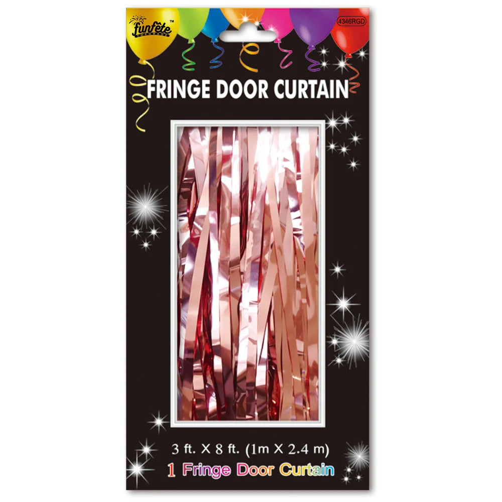 Foil Fringe Curtain 3ft x 8ft - Rose Gold