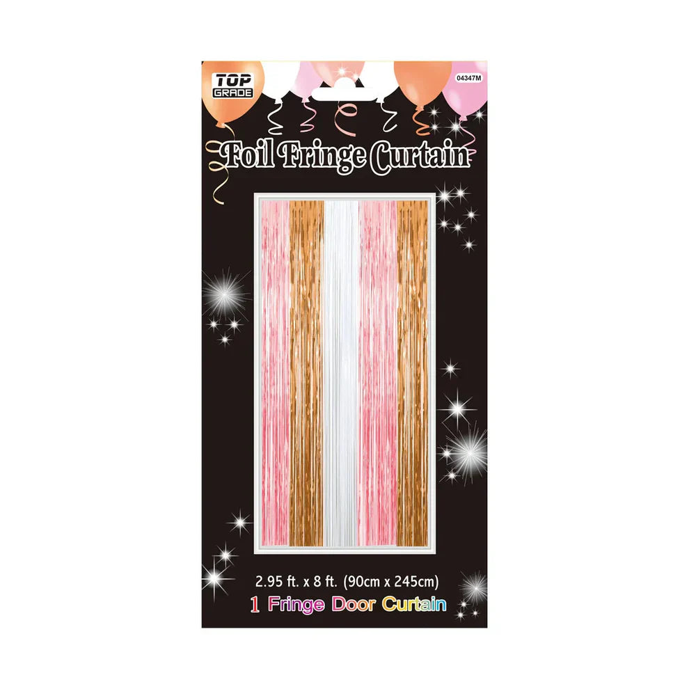 Foil Fringe Multi Color Curtain 3ft x 8ft - Rose Gold