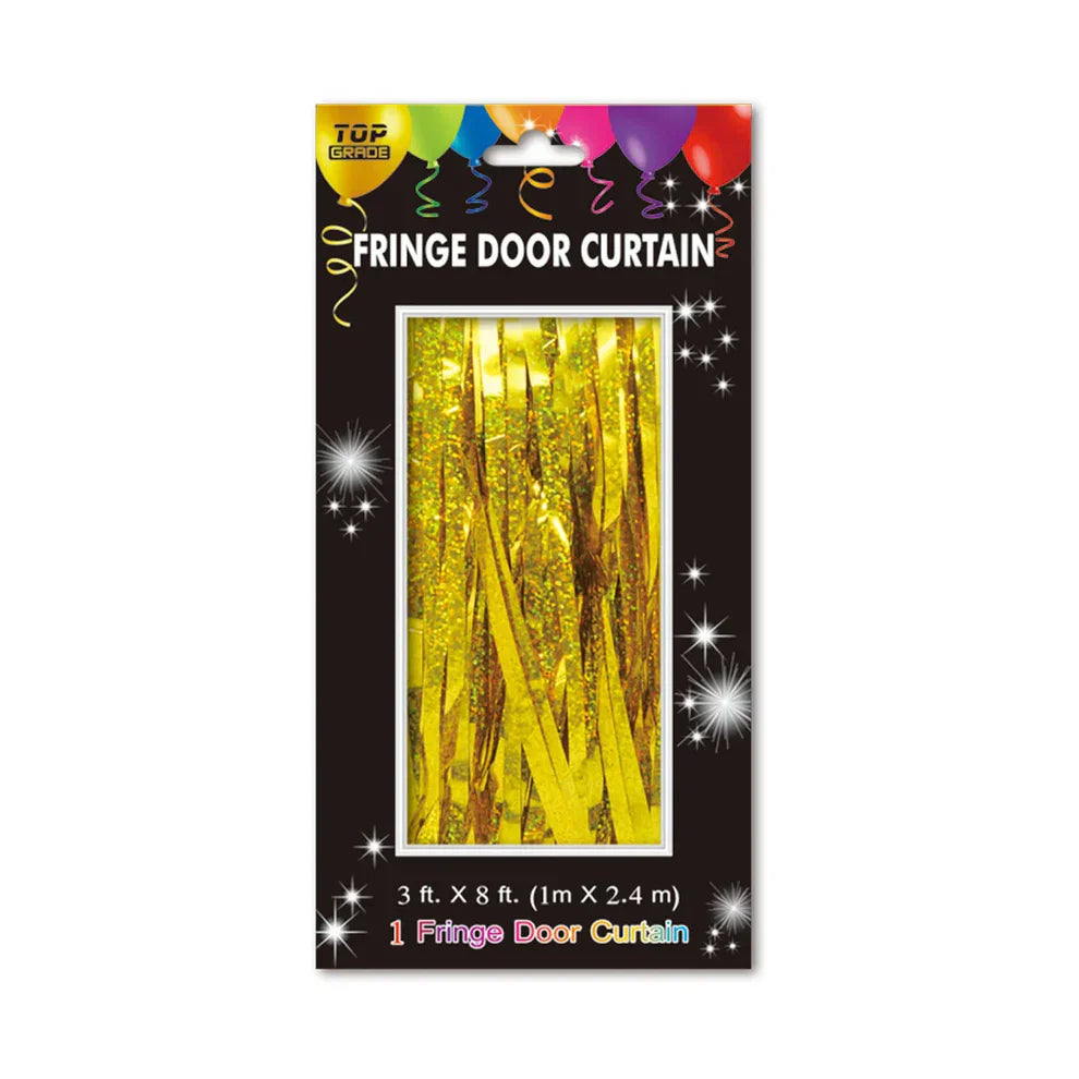 Foil Fringe Holographic Curtain 3ft x 8ft - Gold